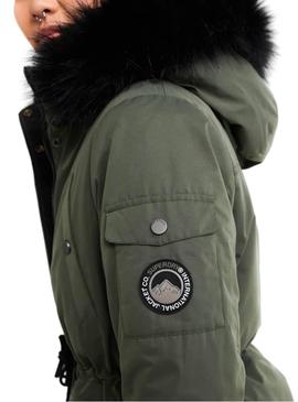 Parka Superdry Nadare Microfibre Verde Mujer