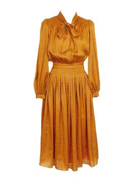 Vestido Naf Naf Amarillo Satinado Para Mujer