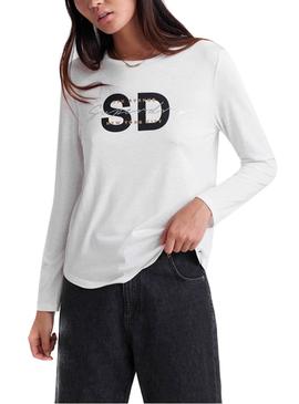 Camiseta Superdry Graphic Blanco Mujer 