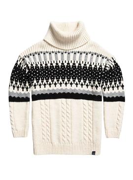 Jersey Superdry Intarsia Blanco Mujer 