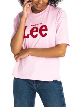 Camiseta Lee Cansas Rosa Mujer
