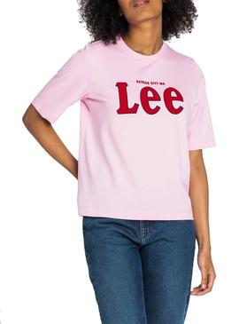 Camiseta Lee Cansas Rosa Mujer