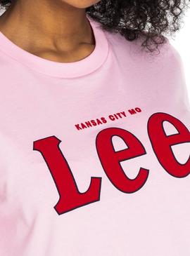Camiseta Lee Cansas Rosa Mujer