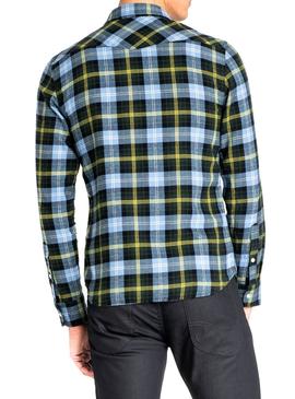 Camisa Lee Western Azul Hombre