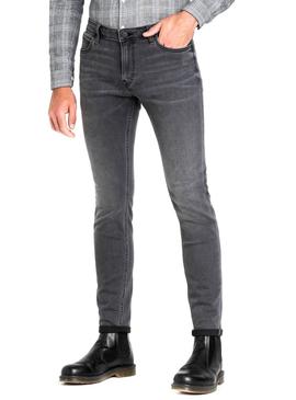 Pantalon Vaquero Lee Malone Gris Hombre