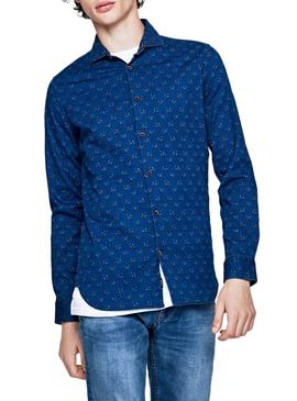 Camisa Pepe Jeans Axel Azul Hombre