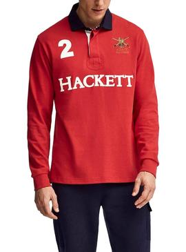 Polo Hackett Rugby Rojo Hombre