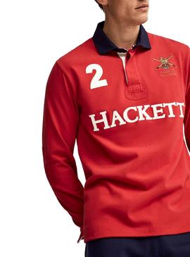 Polo Hackett Rugby Rojo Hombre