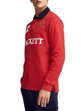 Polo Hackett Rugby Rojo Hombre