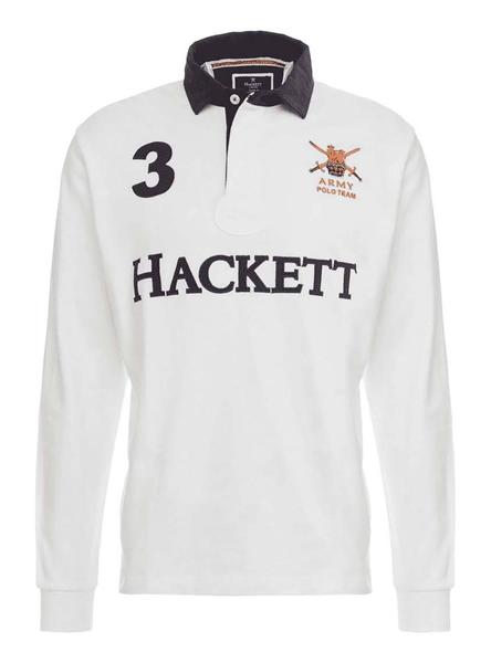 Desplazamiento representación Espantar Polo Hackett Rugby Blanco Hombre