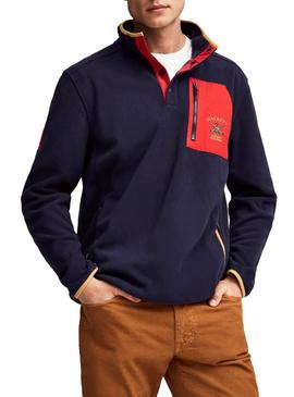 Sudadera Hackett Army Polar Azul Hombre