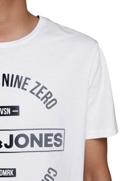 Camiseta Jack and Jones Comick Blanco Hombre