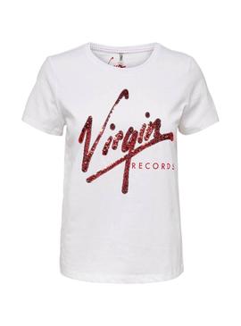 Camiseta Only Record Blanco Mujer