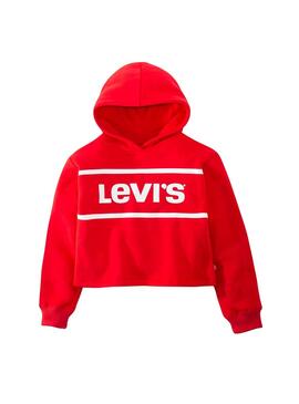 Sudadera Levis Cropped Rojo Niña