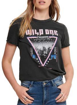 Camiseta Only Lucy Wild Negro Mujer