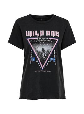 Camiseta Only Lucy Wild Negro Mujer
