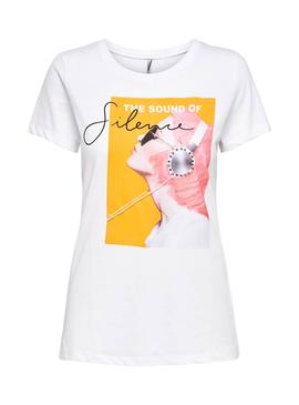 Camiseta Only Pacey Blanco Mujer