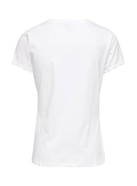 Camiseta Only Pacey Blanco Mujer