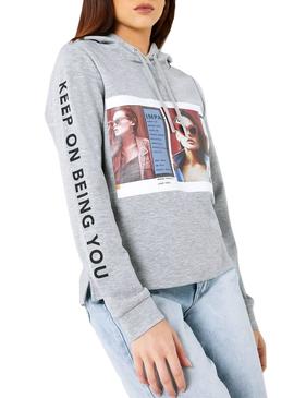 Sudadera Only Clear Gris Mujer