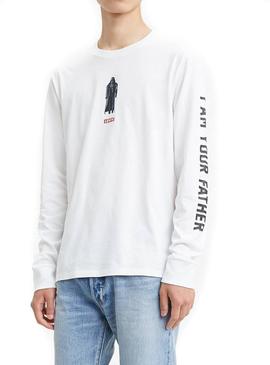 Camiseta Levis Star Wars Darth Vader Blanco Hombre
