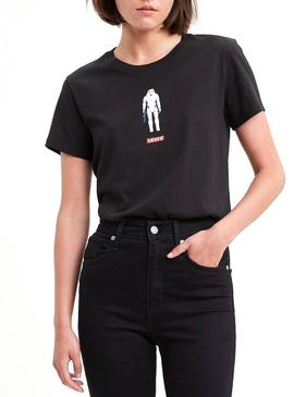Camiseta Levis Star Wars Stormtroop Negro para Mujer