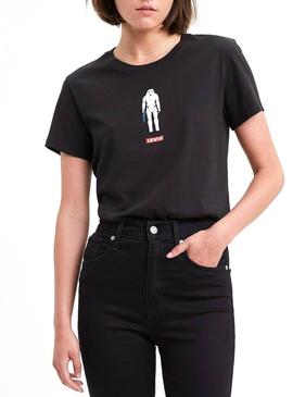 Camiseta Levis Star Wars Stormtroop Negro Mujer