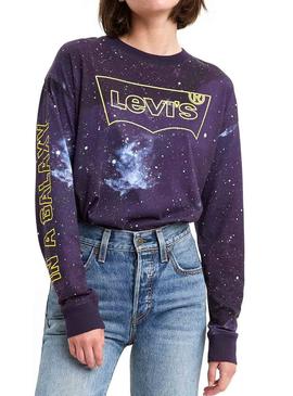 viceversa Repetido Regeneración Camiseta Levis Star Wars Galaxy Morado Para Mujer