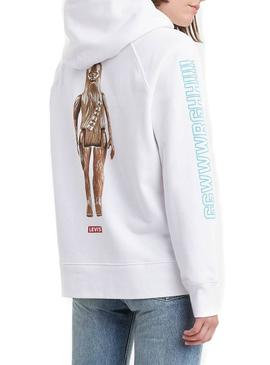 Sudadera Levis Star Wars Chewbacca Blanco Mujer