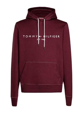 Sudadera Tommy Hilfiger Logo Hoody Granate Hombre