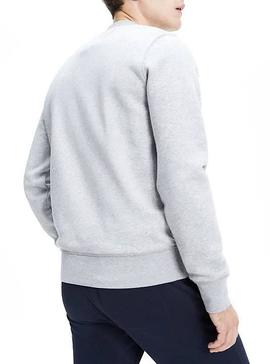 Sudadera Tommy Hilfiger Logo Gris Para Hombre