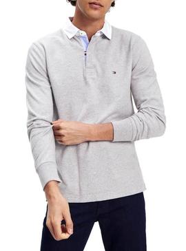 Polo Tommy Hilfiger Iconic Rugby Gris Para Hombre