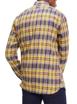 Camisa Tommy Hilfiger Tartan Amarillo Para Hombre