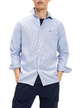 Camisa Tommy Hilfiger Textured Azul Para Hombre