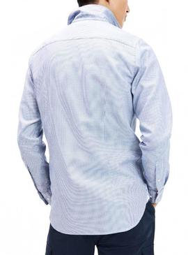 Camisa Tommy Hilfiger Textured Azul Para Hombre