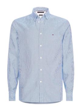 Camisa Tommy Hilfiger Textured Azul Para Hombre