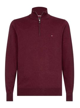 Jersey Tommy Hilfiger Organic Zip Granate Hombre