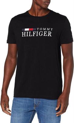 Camiseta Tommy Hilfiger RWB Negro Para Hombre