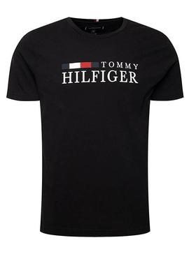 Camiseta Tommy Hilfiger RWB Negro Para Hombre