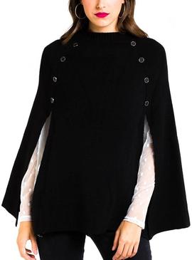 Poncho Naf Naf Negro Para Mujer