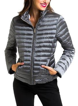 Cazadora Naf Naf Acolchada Plateada Para Mujer