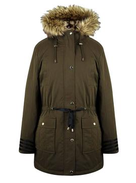 Parka Naf Naf Verde Pelo Animal Print Para Mujer