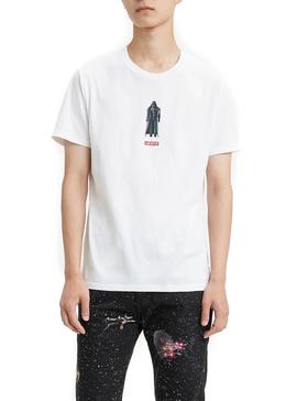 Camiseta Levis Star Wars Darth Vader Blanco Hombre