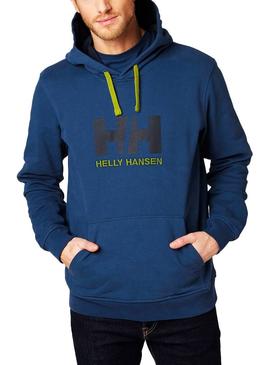 Sudadera Helly Hansen Logo Hoodie Azul Hombre