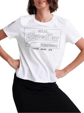 Camiseta Superdry Vintage Logo Blanca Mujer