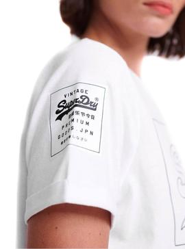 Camiseta Superdry Vintage Logo Blanca Mujer