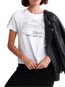 Camiseta Superdry Vintage Logo Blanca Mujer