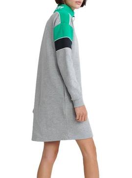 Vestido Superdry Panel Zip Gris Mujer