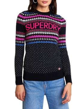 Jersey Superdry Oslo Fairisle Marino Mujer