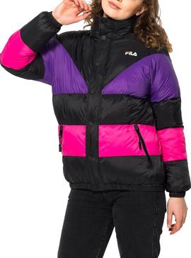 Cazadora Fila Reilly Colorblock Negro Para Mujer