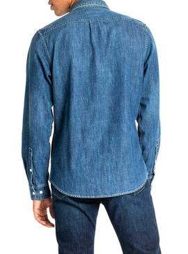 Camisa Lee Button Down Denim Hombre